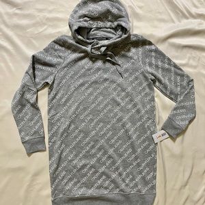 Calvin Klein Performance Brushed-Logo Hoodie Dress